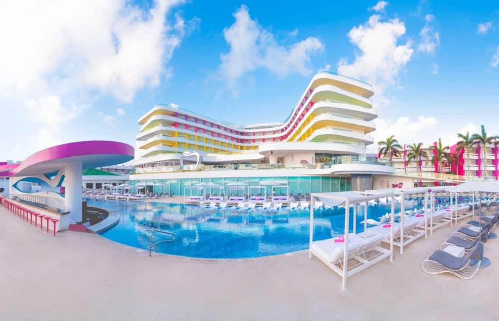 the exterior of temptation cancun resort
